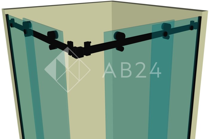 Душевая кабина угловая раздвижная DK-202P в опорном профиле