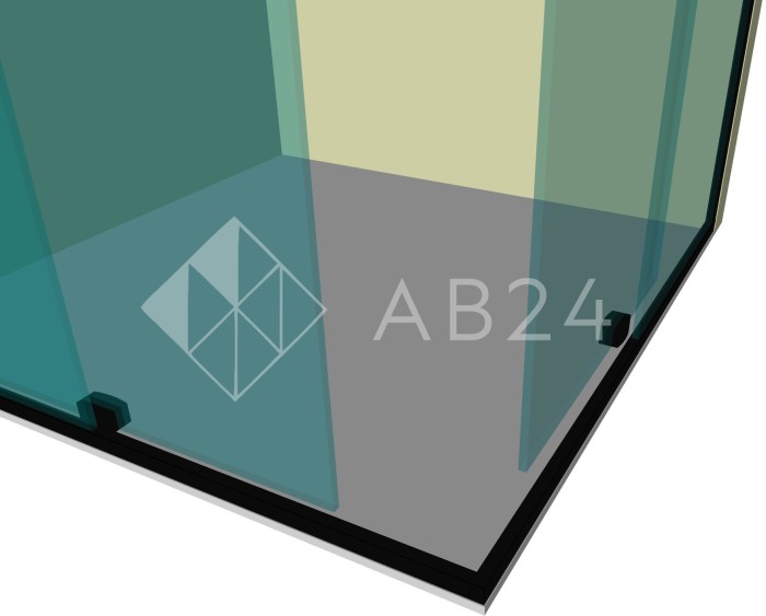 Душевая кабина угловая раздвижная DK-202P в опорном профиле