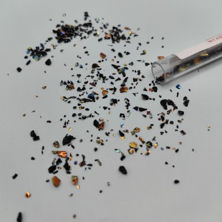 Дихроичное стекло для фьюзинга ФРИТТА System 96 СОЕ черная радужная 30 мл