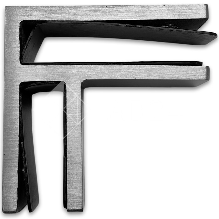 Крепление стекла FKK-202, 67х66 мм стекло-стекло 90°, нержавейка/матовый