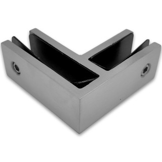 Крепление стекла FKK-202, 67х66 мм стекло-стекло 90°, нержавейка/матовый