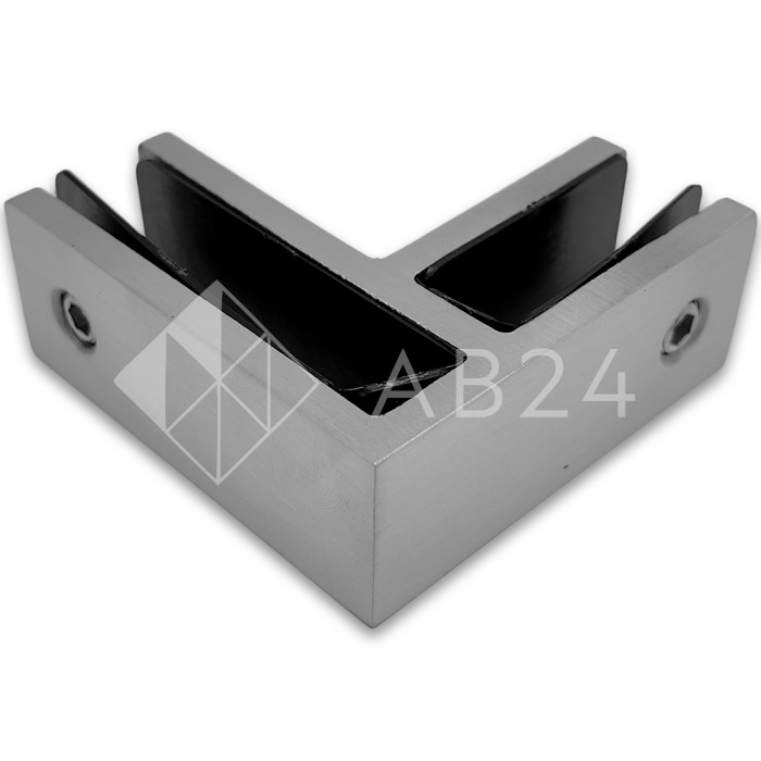 Крепление стекла FKK-202, 67х66 мм стекло-стекло 90°, нержавейка/матовый