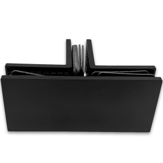 Коннектор для стекла Альфа α FDK-19, Т-образный для стекла, нержавейка/черный