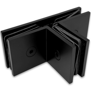 Коннектор для стекла Альфа α FDK-19, Т-образный для стекла, нержавейка/черный