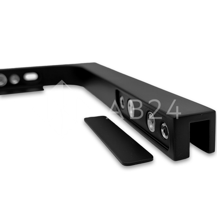 Угловой стабилизатор Диор FDK-4R стена-стекло 90° правый, нержавейка/черный