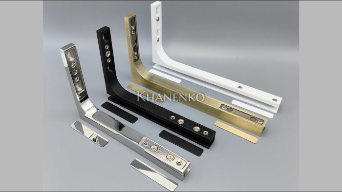 Угловой стабилизатор Диор FDK-4R стена-стекло 90° правый, нержавейка/черный