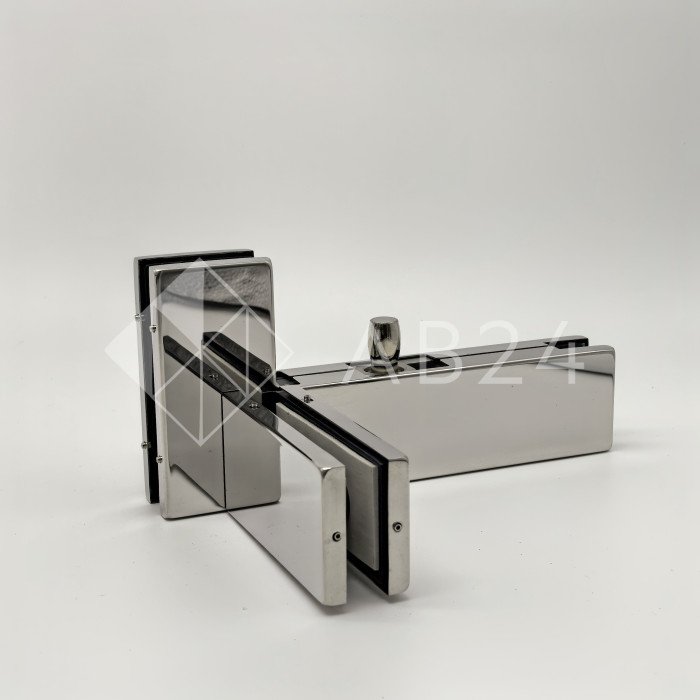 Фитинг угловой, FKF-35L с осью и ребром жесткости левосторонний, нержавейка/полированный