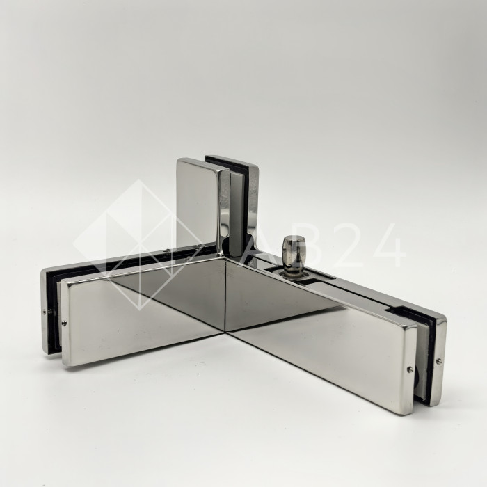 Фитинг угловой, FKF-35L с осью и ребром жесткости левосторонний, нержавейка/полированный