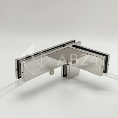 Фитинг угловой, FKF-35L с осью и ребром жесткости левосторонний, нержавейка/полированный