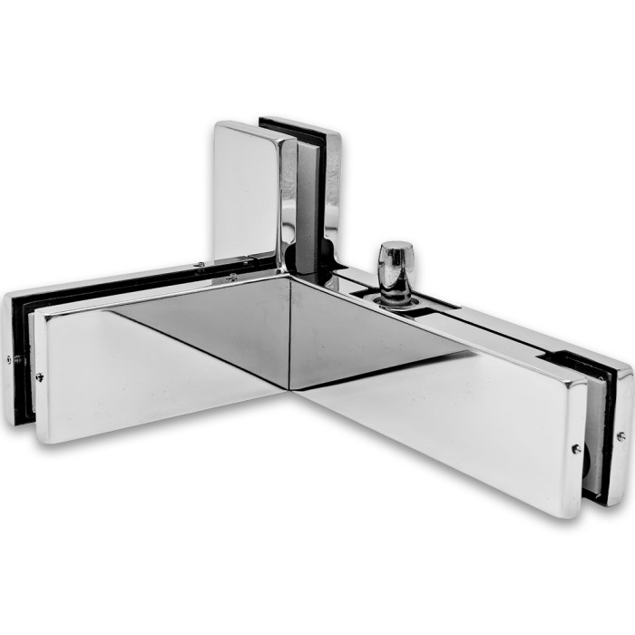 Фитинг угловой, FKF-35L с осью и ребром жесткости левосторонний, нержавейка/полированный