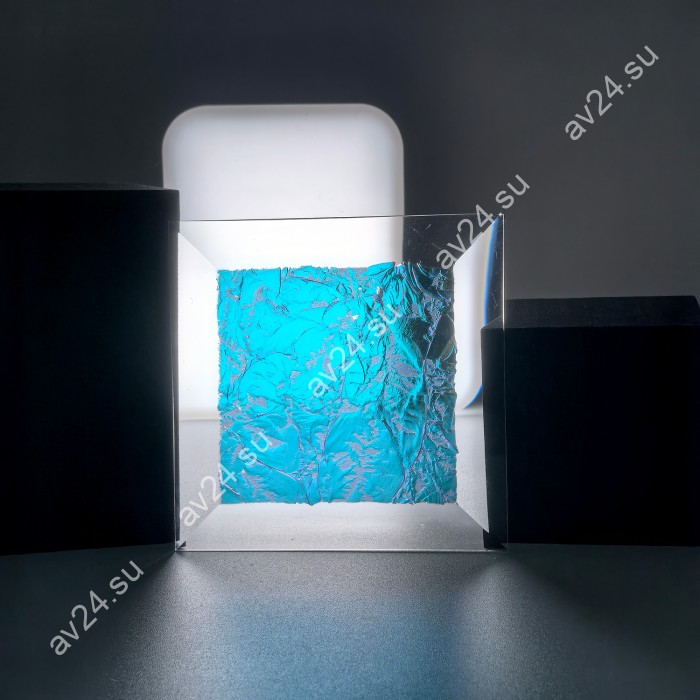 Бевелс AV19 дихроичный квадрат 76 х 76 мм голубой мороз