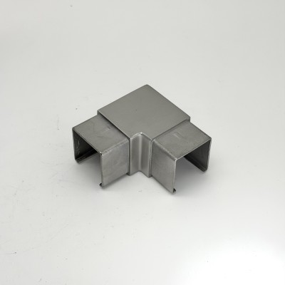 Отвод FOP-40p.07 для поручня с пазом для трубы 40*40мм, GRIT 600, нержавейка/матовый