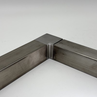 Отвод FOP-40p.07 для поручня с пазом для трубы 40*40мм, GRIT 600, нержавейка/матовый