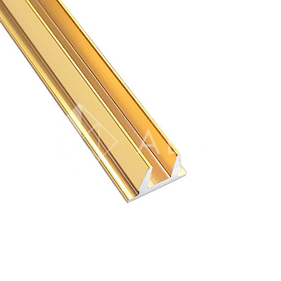 Заглушка верх с дефектом FDPA-500.1-DEF СВЕТЛЕЕ 19х13х2мм,1 м, для п-образного профиля, алюминий/золото