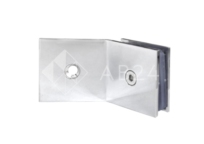 Коннектор для стекла Бета β FDK-27, стена-стекло 135° с пластиной, нержавейка/матовый