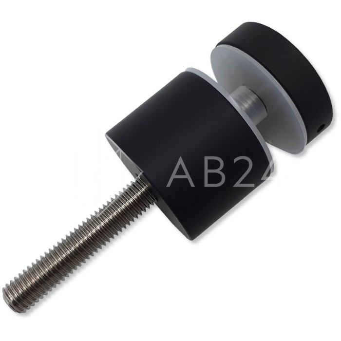 Стеклодержатель FKK-42, 10х30 мм Ø40 мм М10x1.5 для стекла, нержавейка/черный