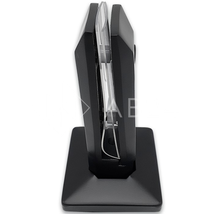 Стойка FOS-05 для стекла напольная 90х190 мм со сверлением, нержавейка/черный