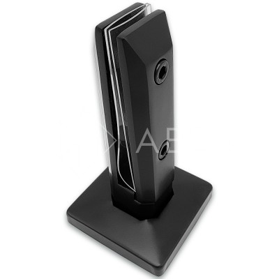 Стойка FOS-05 для стекла напольная 90х190 мм со сверлением, нержавейка/черный