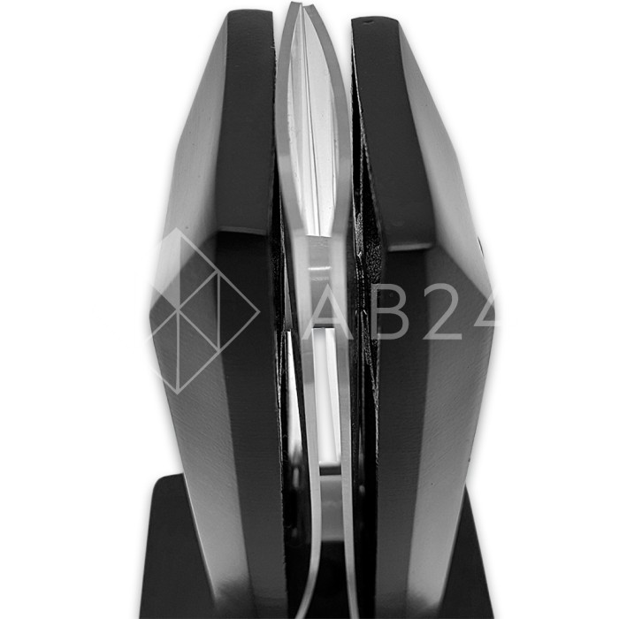 Стойка FOS-05 для стекла напольная 90х190 мм со сверлением, нержавейка/черный