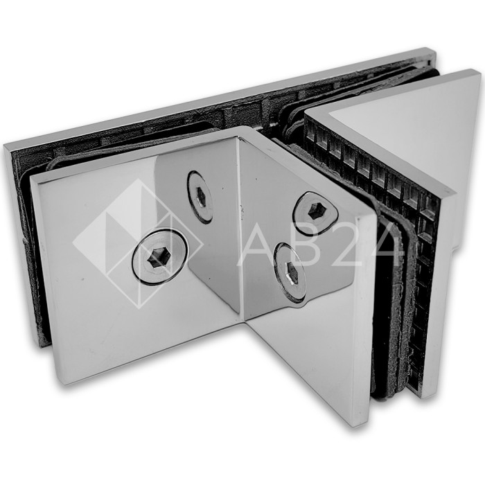 Коннектор для стекла Альфа α FDK-19, Т-образный для стекла, нержавейка/полированный