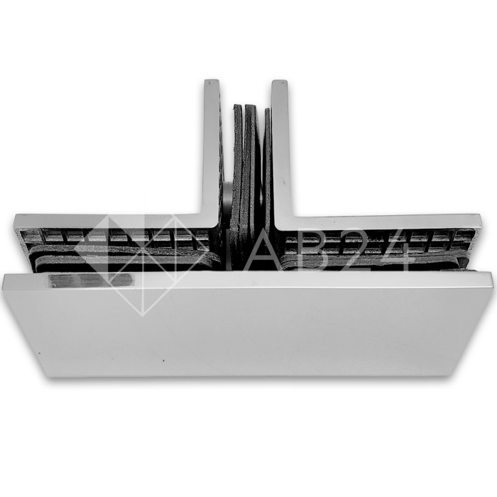 Коннектор для стекла Альфа α FDK-19, Т-образный для стекла, нержавейка/полированный