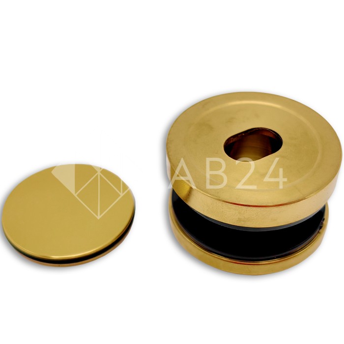 Точечное крепление FKK-29, 6 мм с крышкой без зенковки Ø35 мм для стекла 10 мм, нержавейка/золото
