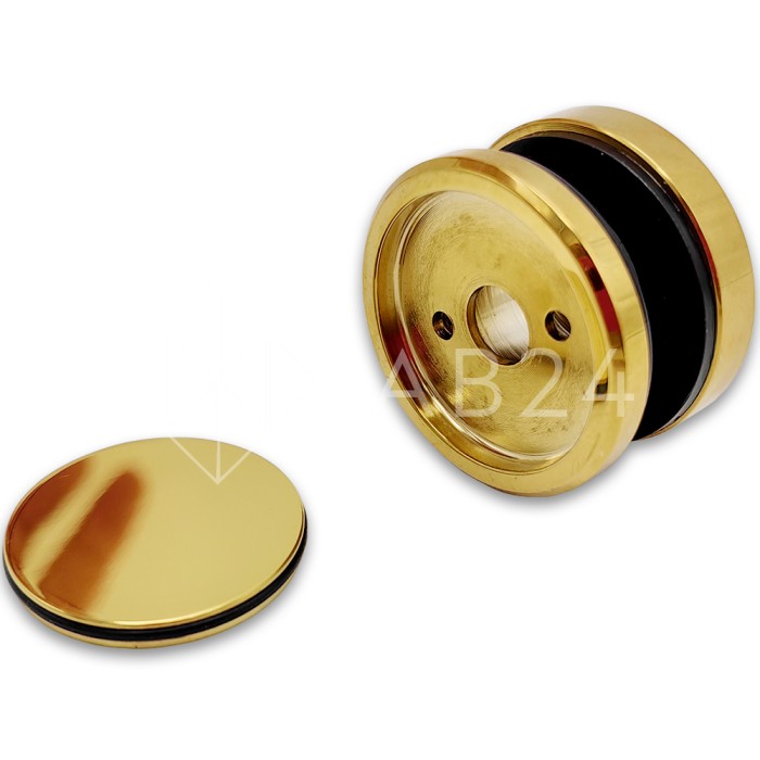 Точечное крепление FKK-29, 6 мм с крышкой без зенковки Ø35 мм для стекла 10 мм, нержавейка/золото