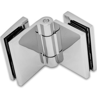 Петля Рея FDP-222 стекло-стекло 180° с крышками, латунь/хром