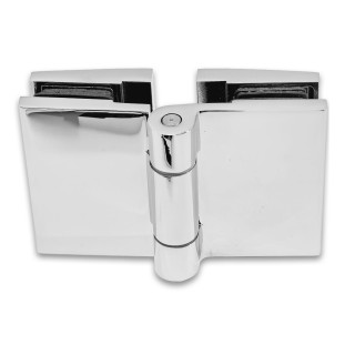 Петля Рея FDP-222 стекло-стекло 180° с крышками, латунь/хром