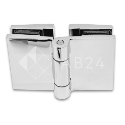 Петля Рея FDP-222 стекло-стекло 180° с крышками, латунь/хром