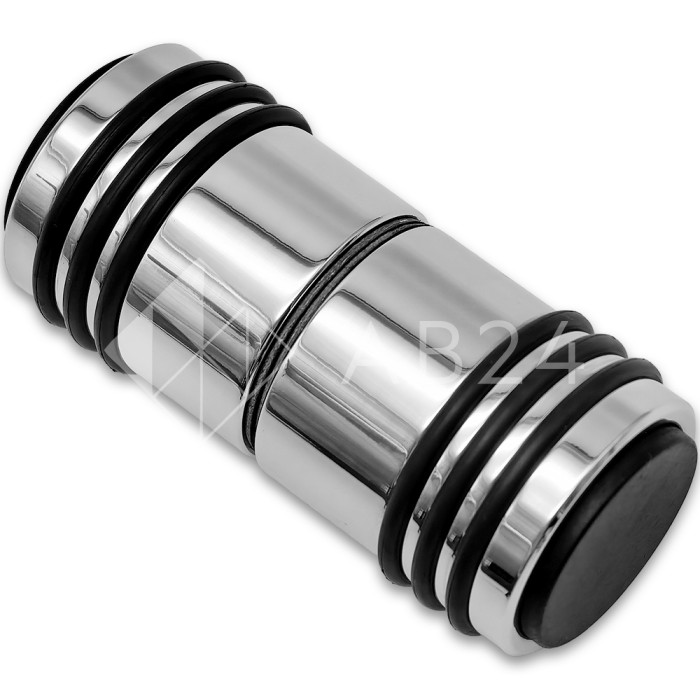 Ручка кноб Йота FDR-143 с двумя резиновыми торцами, алюминий/хром