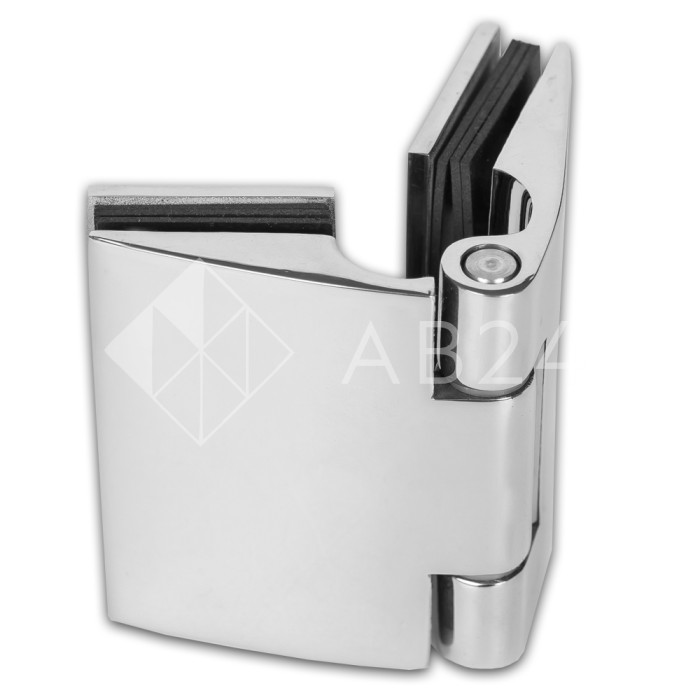 Петля Европа FDP-111 стекло-стекло 180° с накладками, нержавейка/полированный