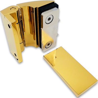 Петля Европа FDP-112 стена-стекло 90° с крышками, латунь/золото