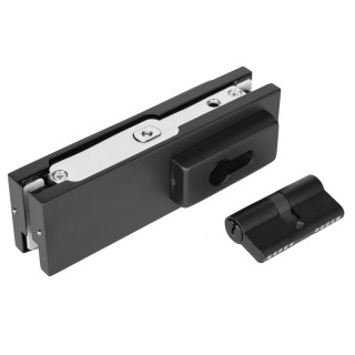 Замок FKZ-30 с овальным ригелем ключ/ключ, нержавейка/черный