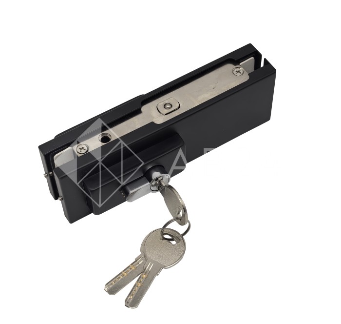 Замок FKZ-30 с овальным ригелем ключ/ключ, нержавейка/черный