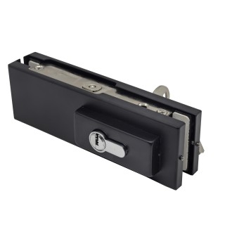 Замок FKZ-30 с овальным ригелем ключ/ключ, нержавейка/черный