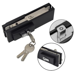 Замок FKZ-30 с овальным ригелем ключ/ключ, нержавейка/черный