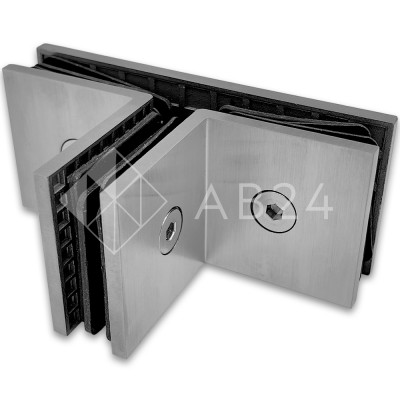 Коннектор для стекла Альфа α FDK-19, Т-образный для стекла, нержавейка/матовый