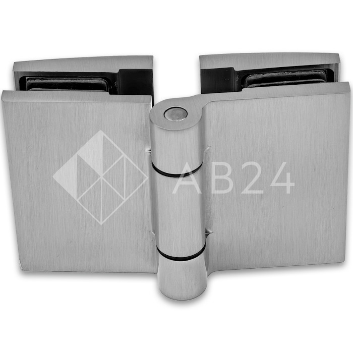 Петля Рея FDP-222 стекло-стекло 180° с крышками, латунь/матовый