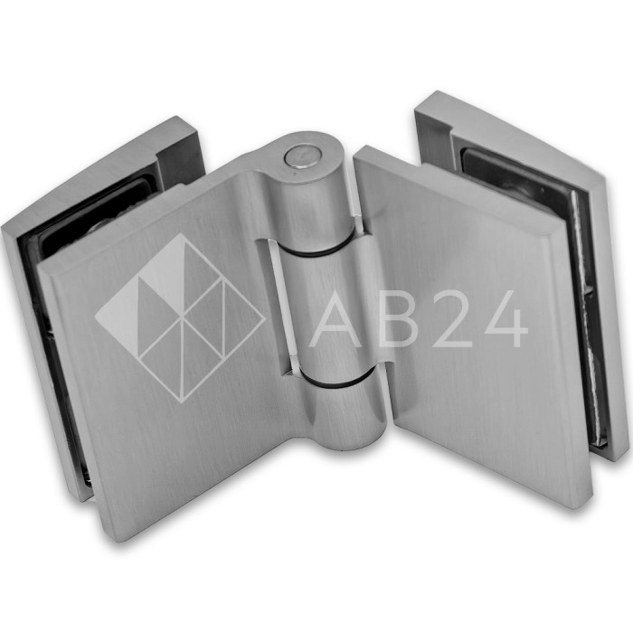 Петля Рея FDP-222 стекло-стекло 180° с крышками, латунь/матовый