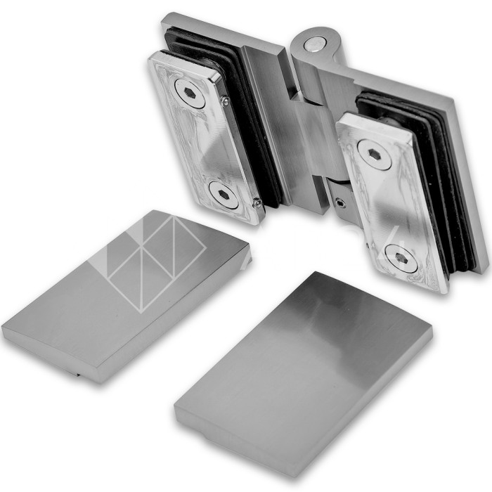 Петля Рея FDP-222 стекло-стекло 180° с крышками, латунь/матовый