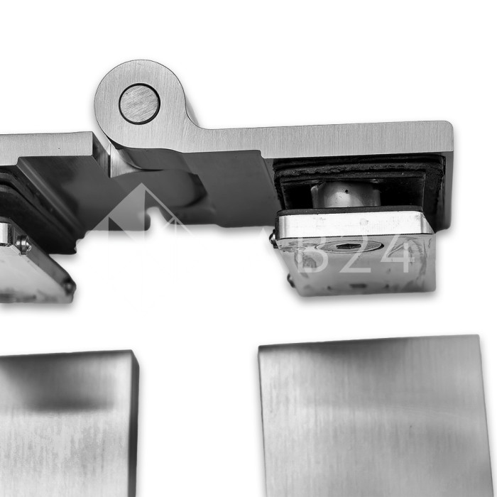 Петля Рея FDP-222 стекло-стекло 180° с крышками, латунь/матовый