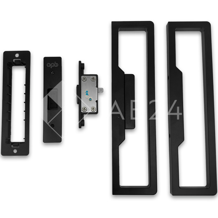 Комплект ручек FDR-304 для стеклянной двери с магнитным замком, алюминий/черный