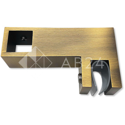 Держатель стекла FDC-55-DEF с дефектом сквозной 15х15 горизонтальный, нержавейка/бронза