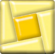 Фьюзинг квадрат DFTС 004 желтого цвета, 4 см   