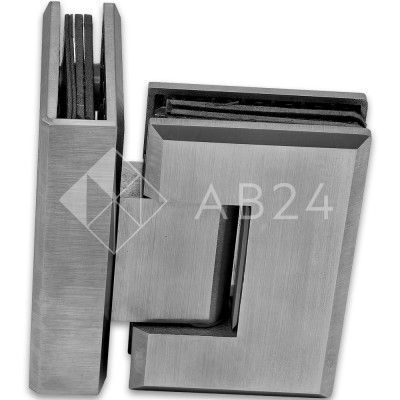 Петля Бета β FDP-23 стекло-стекло 90°, нержавейка/матовый