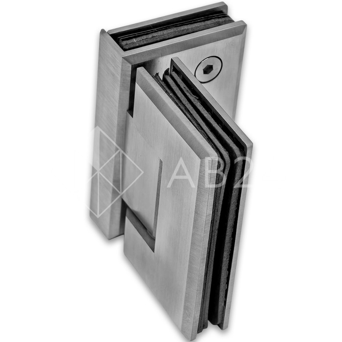 Петля Бета β FDP-23 стекло-стекло 90°, нержавейка/матовый