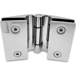 Петля Европа FDP-115 стекло-стекло 180° без крышек, нержавейка/полированный