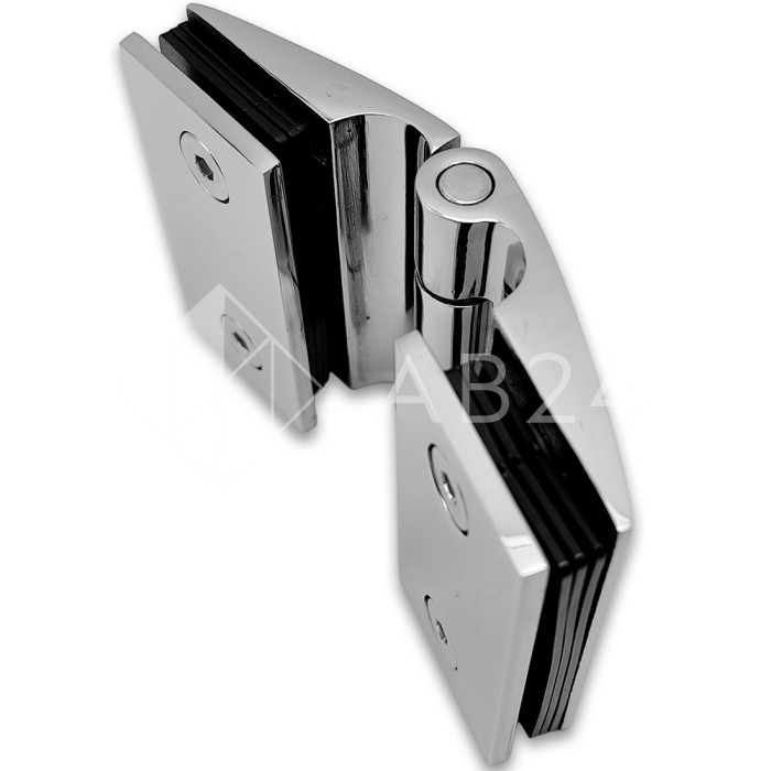 Петля Европа FDP-115 стекло-стекло 180° без крышек, нержавейка/полированный