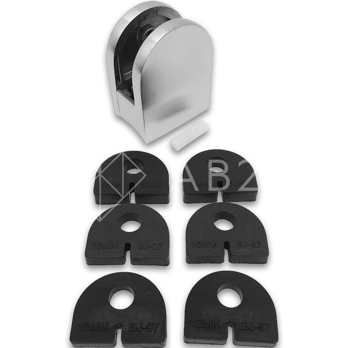 Крепление стекла FKK-80, 40х50х27 к круглой трубе Ø38 литое, нержавейка/матовый